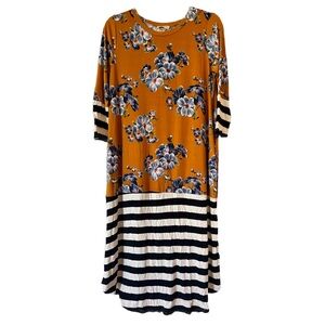 Flamingo Urban dress with pockets size M floral and striped